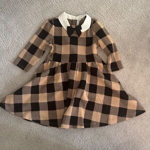 Janie and Jack Black and Tan Checkered Dress